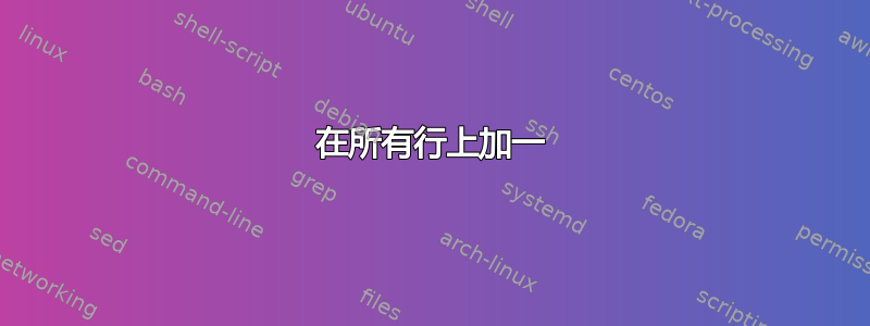 在所有行上加一