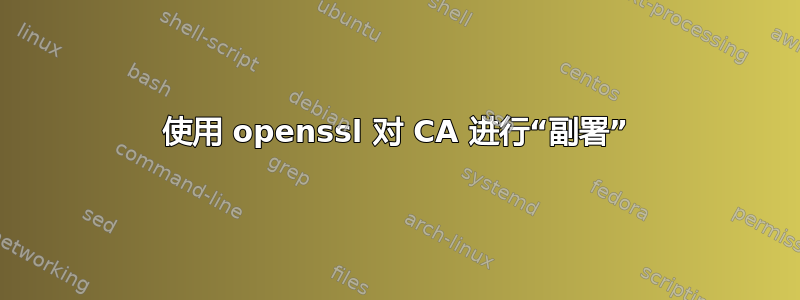 使用 openssl 对 CA 进行“副署”