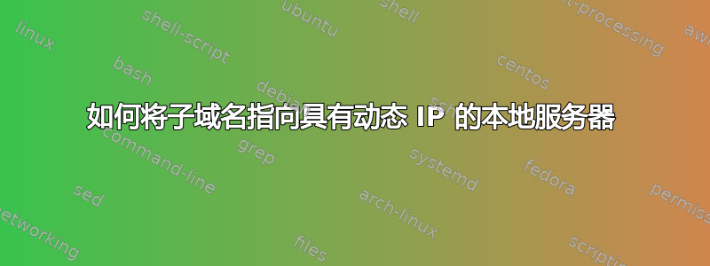 如何将子域名指向具有动态 IP 的本地服务器