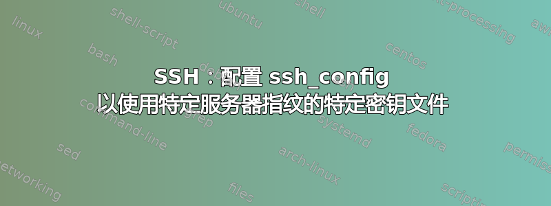 SSH：配置 ssh_config 以使用特定服务器指纹的特定密钥文件