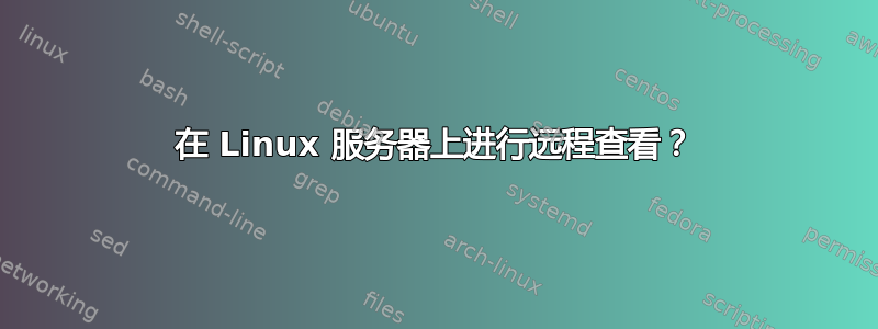 在 Linux 服务器上进行远程查看？