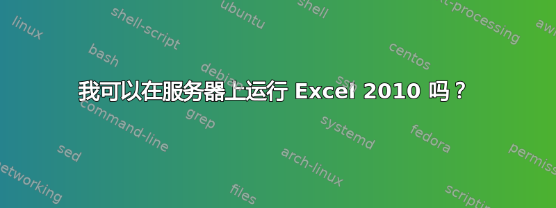 我可以在服务器上运行 Excel 2010 吗？