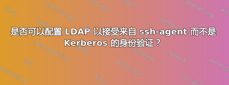 是否可以配置 LDAP 以接受来自 ssh-agent 而不是 Kerberos 的身份验证？