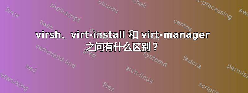 virsh、virt-install 和 virt-manager 之间有什么区别？