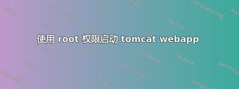 使用 root 权限启动 tomcat webapp