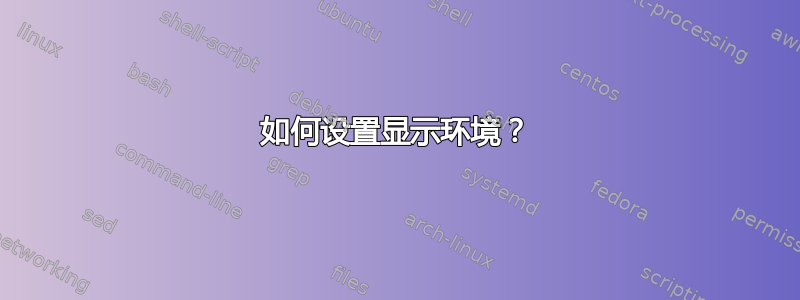 如何设置显示环境？