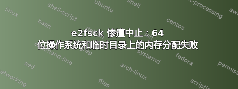 e2fsck 惨遭中止：64 位操作系统和临时目录上的内存分配失败