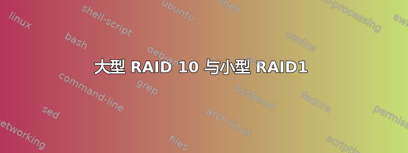 大型 RAID 10 与小型 RAID1