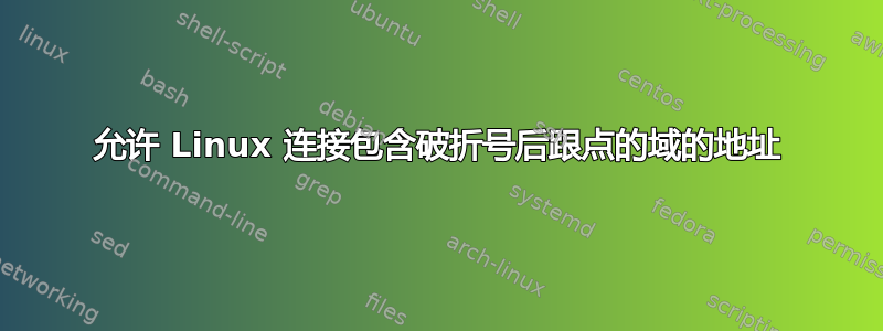 允许 Linux 连接包含破折号后跟点的域的地址