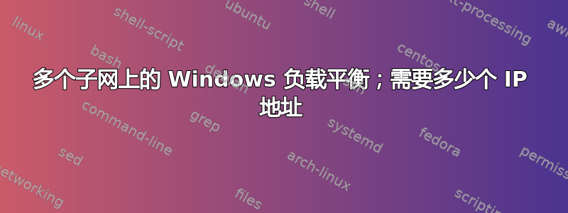 多个子网上的 Windows 负载平衡；需要多少个 IP 地址