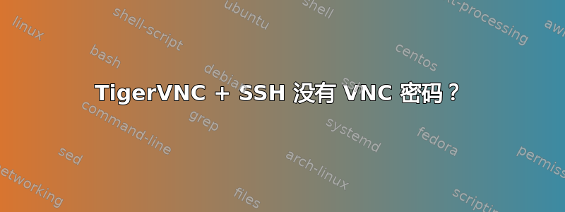 TigerVNC + SSH 没有 VNC 密码？