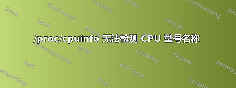 /proc/cpuinfo 无法检测 CPU 型号名称