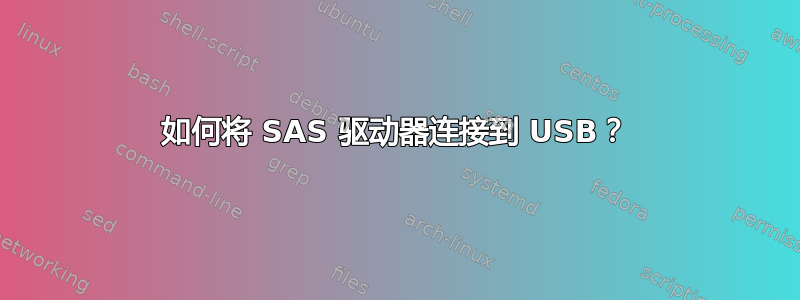 如何将 SAS 驱动器连接到 USB？