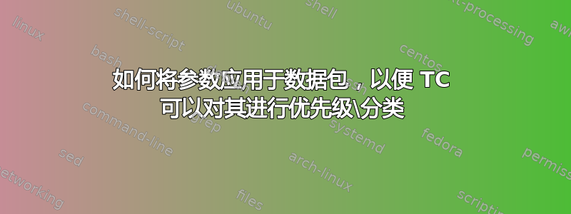 如何将参数应用于数据包，以便 TC 可以对其进行优先级\分类