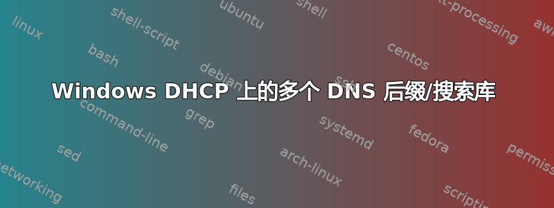 Windows DHCP 上的多个 DNS 后缀/搜索库