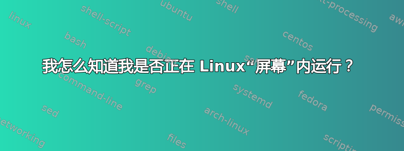 我怎么知道我是否正在 Linux“屏幕”内运行？