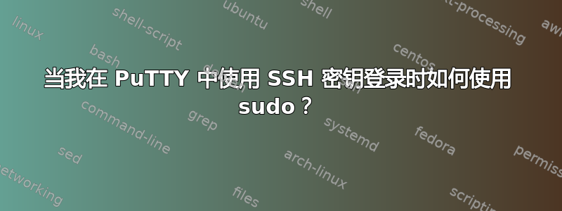 当我在 PuTTY 中使用 SSH 密钥登录时如何使用 sudo？