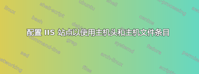 配置 IIS 站点以使用主机头和主机文件条目