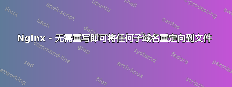 Nginx - 无需重写即可将任何子域名重定向到文件