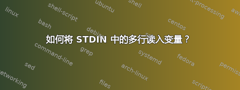 如何将 STDIN 中的多行读入变量？