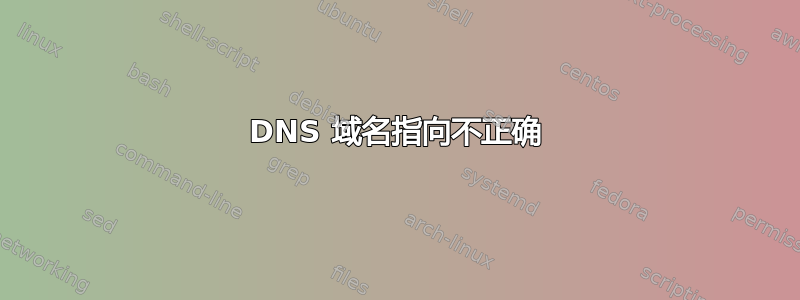 DNS 域名指向不正确