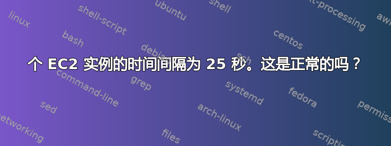 2 个 EC2 实例的时间间隔为 25 秒。这是正常的吗？