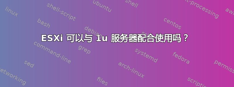 ESXi 可以与 1u 服务器配合使用吗？