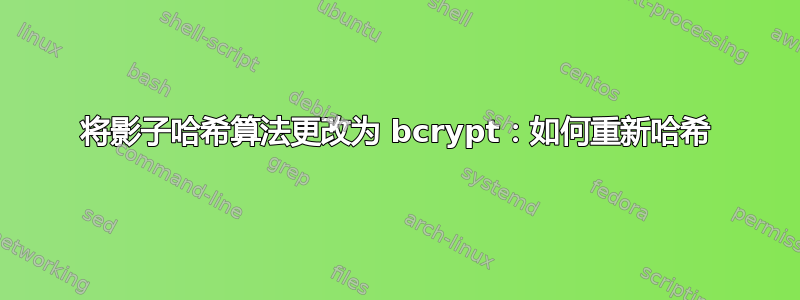 将影子哈希算法更改为 bcrypt：如何重新哈希