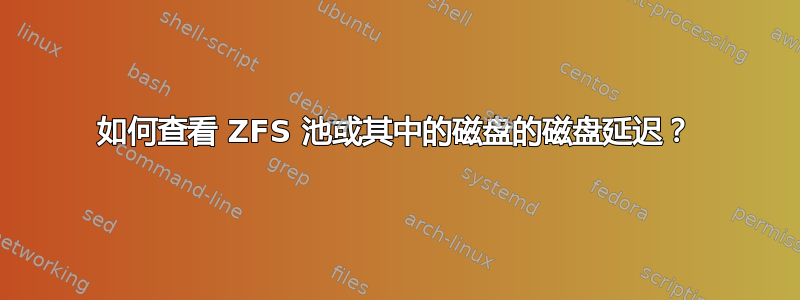 如何查看 ZFS 池或其中的磁盘的磁盘延迟？