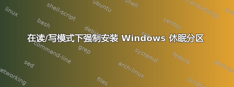 在读/写模式下强制安装 Windows 休眠分区