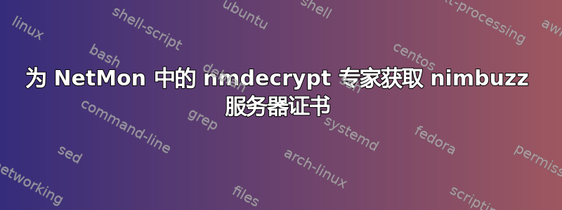 为 NetMon 中的 nmdecrypt 专家获取 nimbuzz 服务器证书