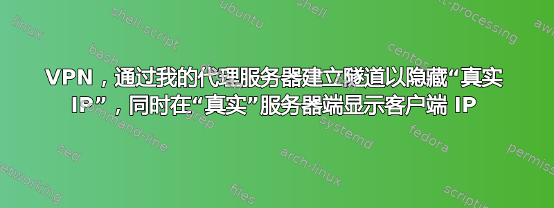 VPN，通过我的代理服务器建立隧道以隐藏“真实 IP”，同时在“真实”服务器端显示客户端 IP