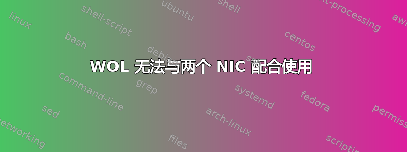 WOL 无法与两个 NIC 配合使用