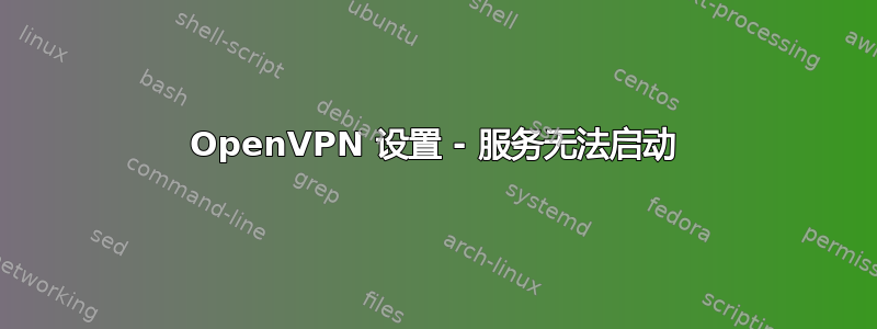 OpenVPN 设置 - 服务无法启动