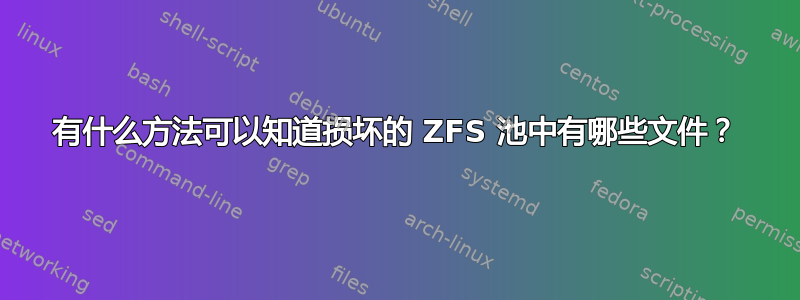 有什么方法可以知道损坏的 ZFS 池中有哪些文件？