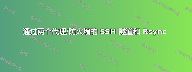 通过两个代理/防火墙的 SSH 隧道和 Rsync