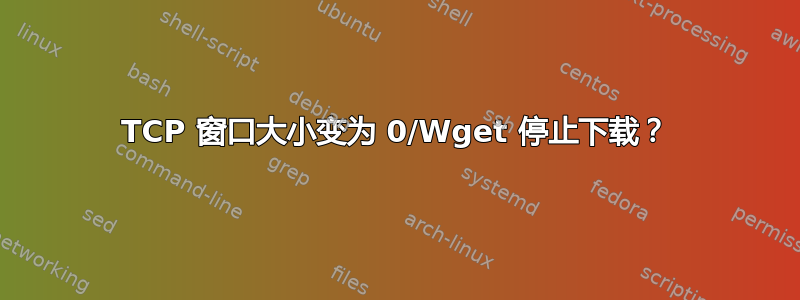 TCP 窗口大小变为 0/Wget 停止下载？