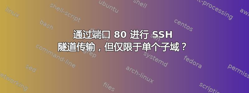 通过端口 80 进行 SSH 隧道传输，但仅限于单个子域？