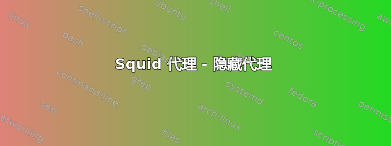 Squid 代理 - 隐藏代理