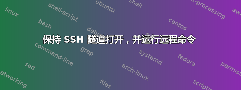 保持 SSH 隧道打开，并运行远程命令