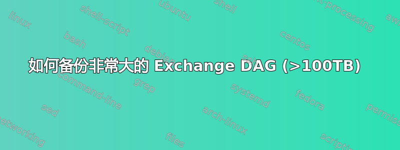 如何备份非常大的 Exchange DAG (>100TB) 