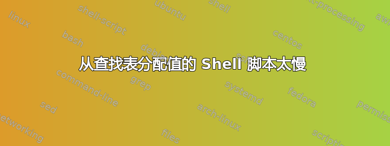 从查找表分配值的 Shell 脚本太慢