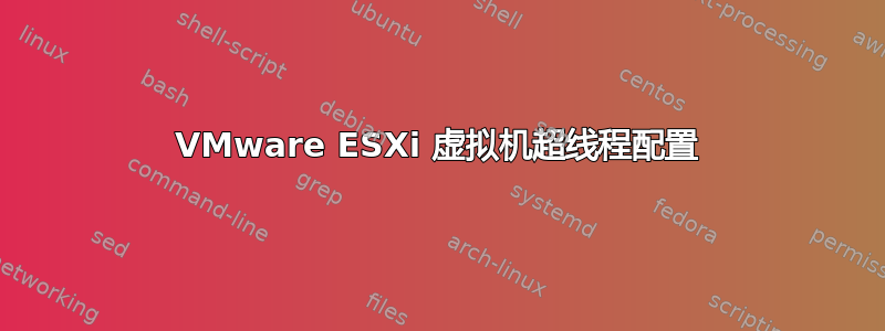 VMware ESXi 虚拟机超线程配置