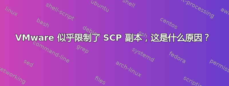 VMware 似乎限制了 SCP 副本，这是什么原因？