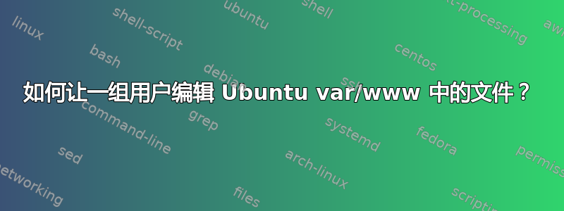 如何让一组用户编辑 Ubuntu var/www 中的文件？