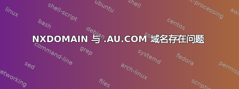 NXDOMAIN 与 .AU.COM 域名存在问题