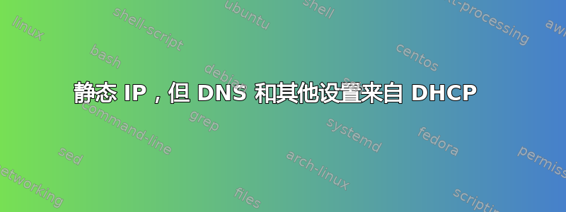 静态 IP，但 DNS 和其他设置来自 DHCP 