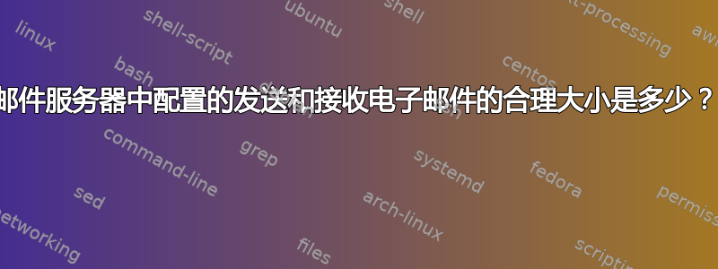 邮件服务器中配置的发送和接收电子邮件的合理大小是多少？ 