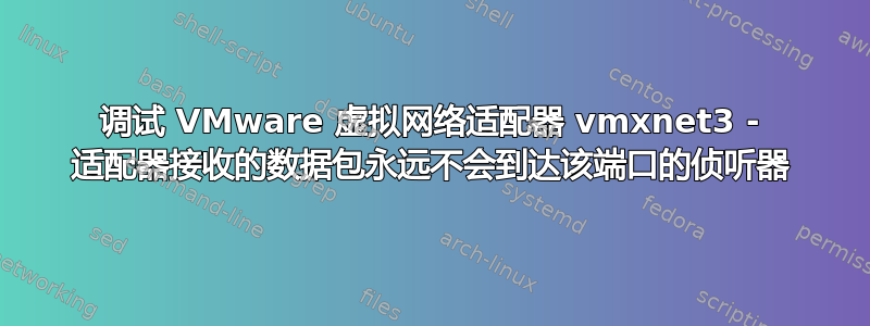 调试 VMware 虚拟网络适配器 vmxnet3 - 适配器接收的数据包永远不会到达该端口的侦听器