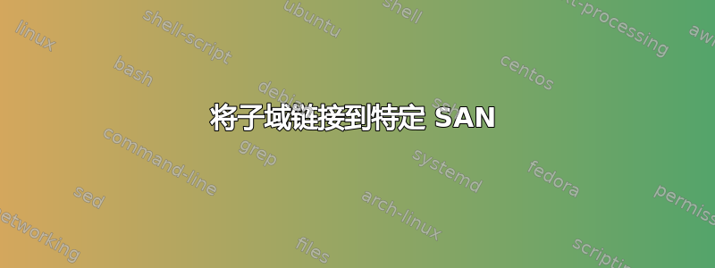 将子域链接到特定 SAN